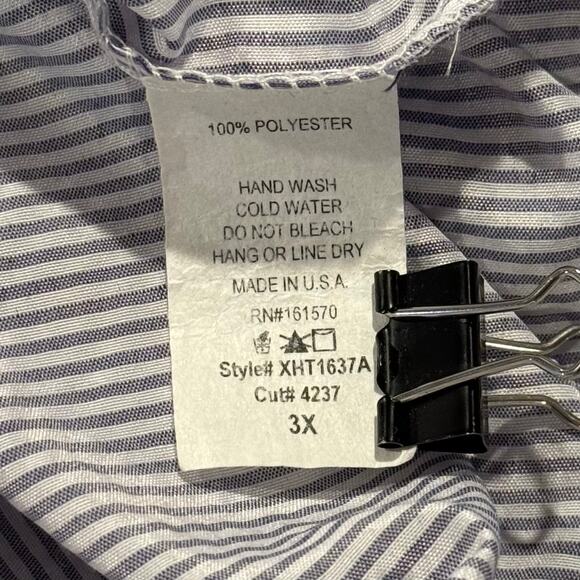 Top Embroidered Boho Cottagecore Coastal Grandma Soft Girl Floral Stripe Blue 3X - Picture 3 of 4